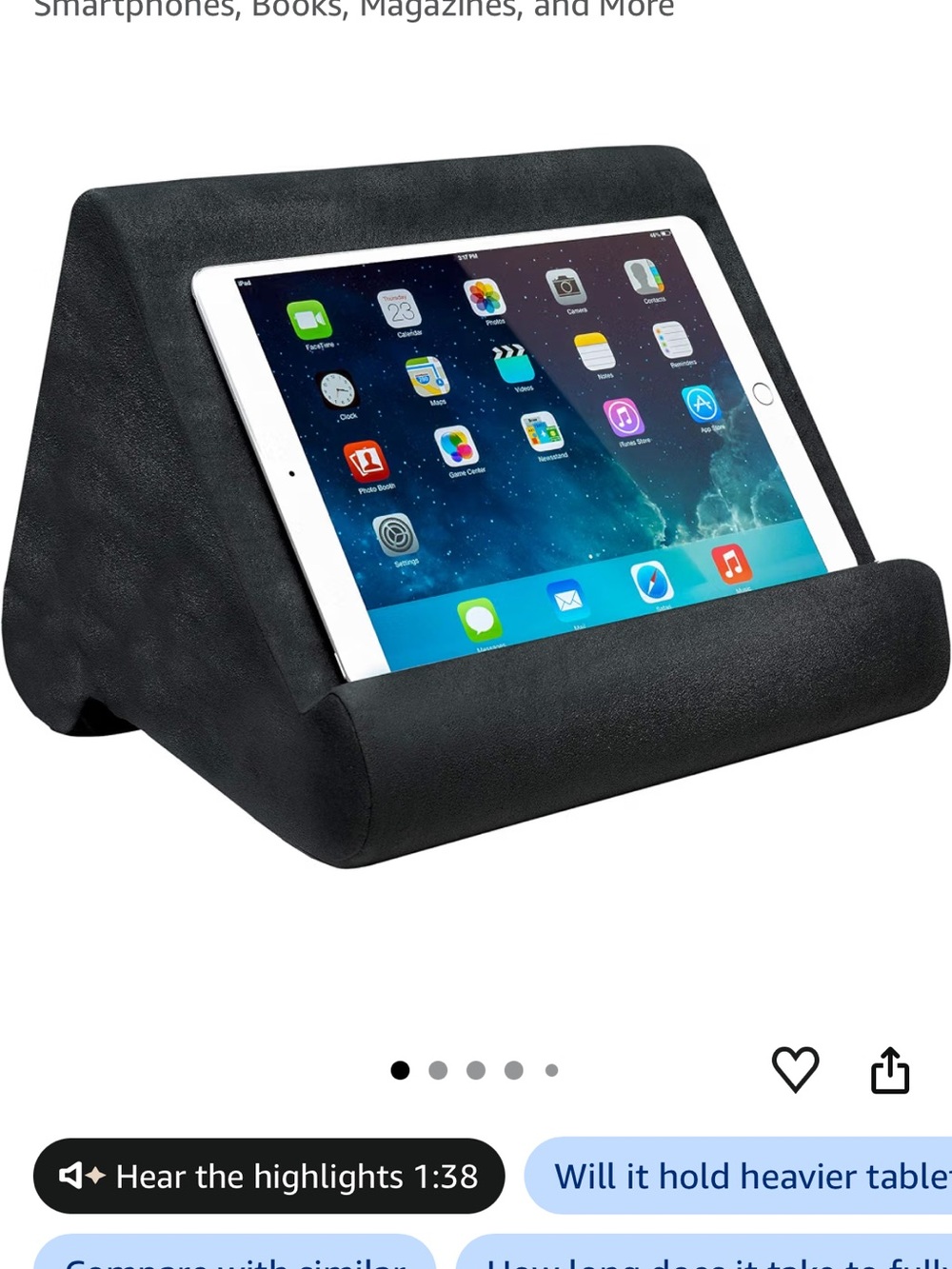 Black Plush Tablet Stand – Hands-Free Device Holder
